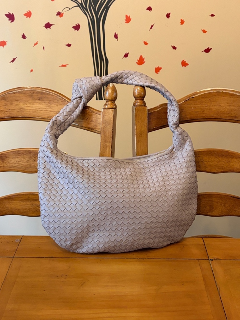 Quince Italian Leather handwoven slouchy shoulder bag